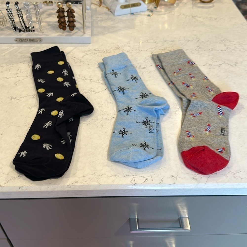 J Crew 3 pack Universe socks